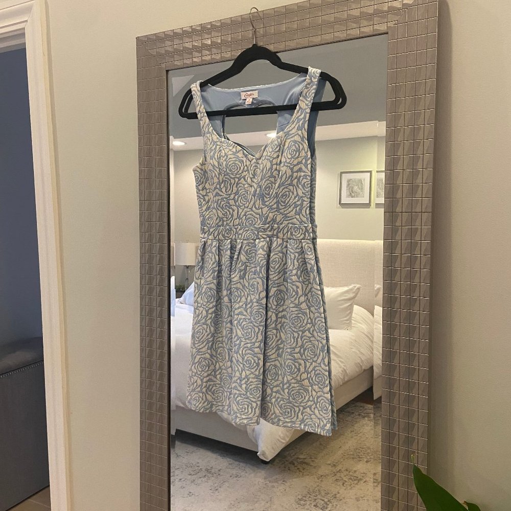 Candie's Little Blue White Roses Sweetheart Dress Small